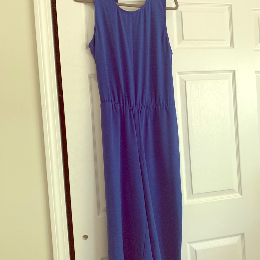 Blue romper with belt